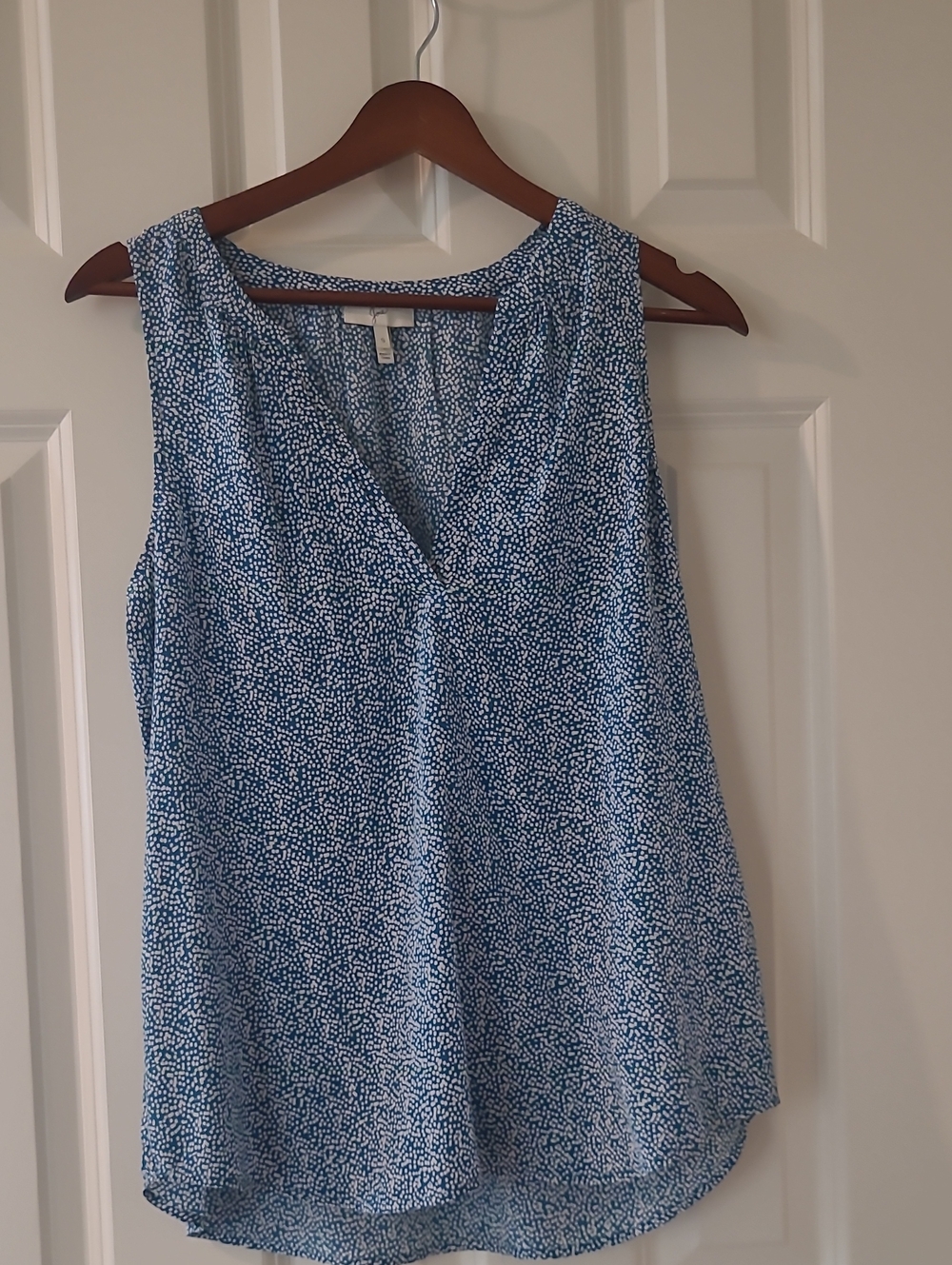 Joie Blue Printed V-Neck Sleeveless Camisole